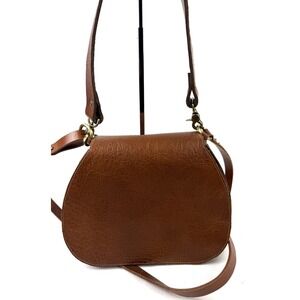 Stash Co Saddle Bag Cognac Brown Genuine Leather Handmade Artisan Handbag Texas